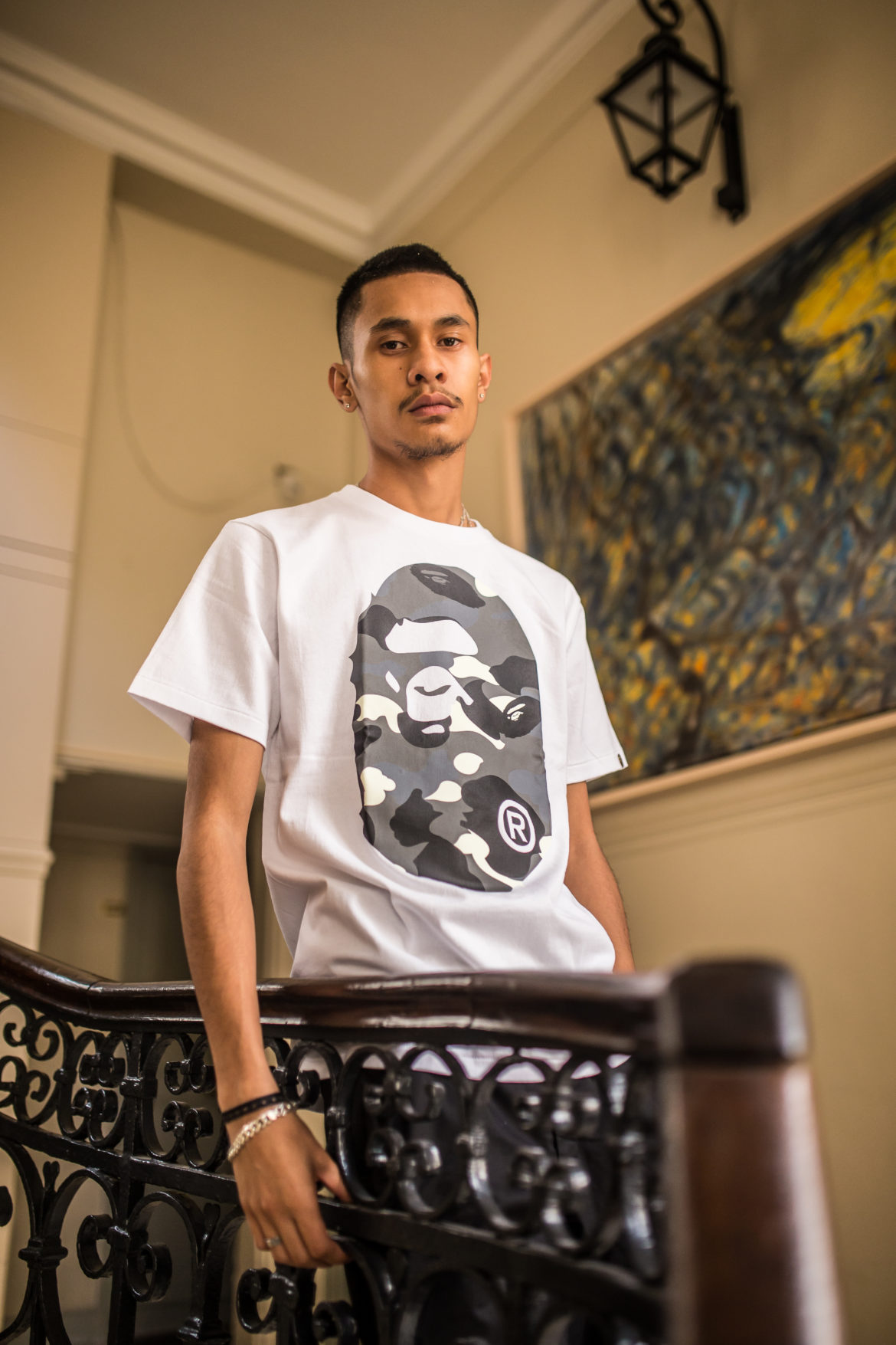 Bape Tee Noir Bape Reflection Camo Big Ape Head Tee White