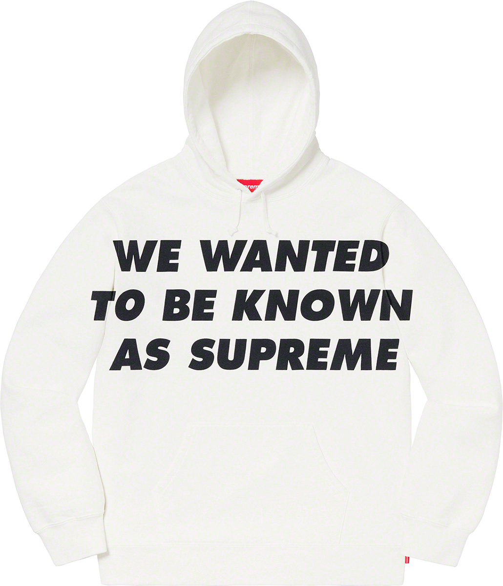 Supreme Known As Hoodie Supreme S/S20 SS20 2020 Know as Supreme Hoodie sweatshirt blanc white
