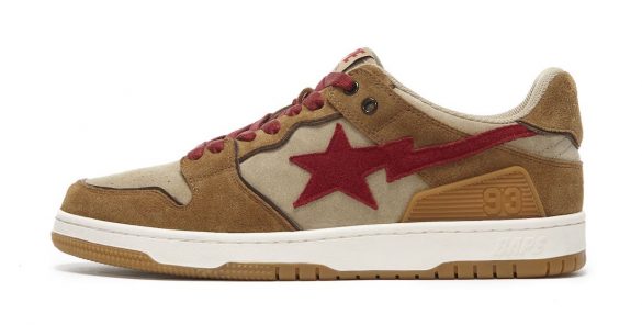 bapesta-printemps-2021-low-marron-rouge