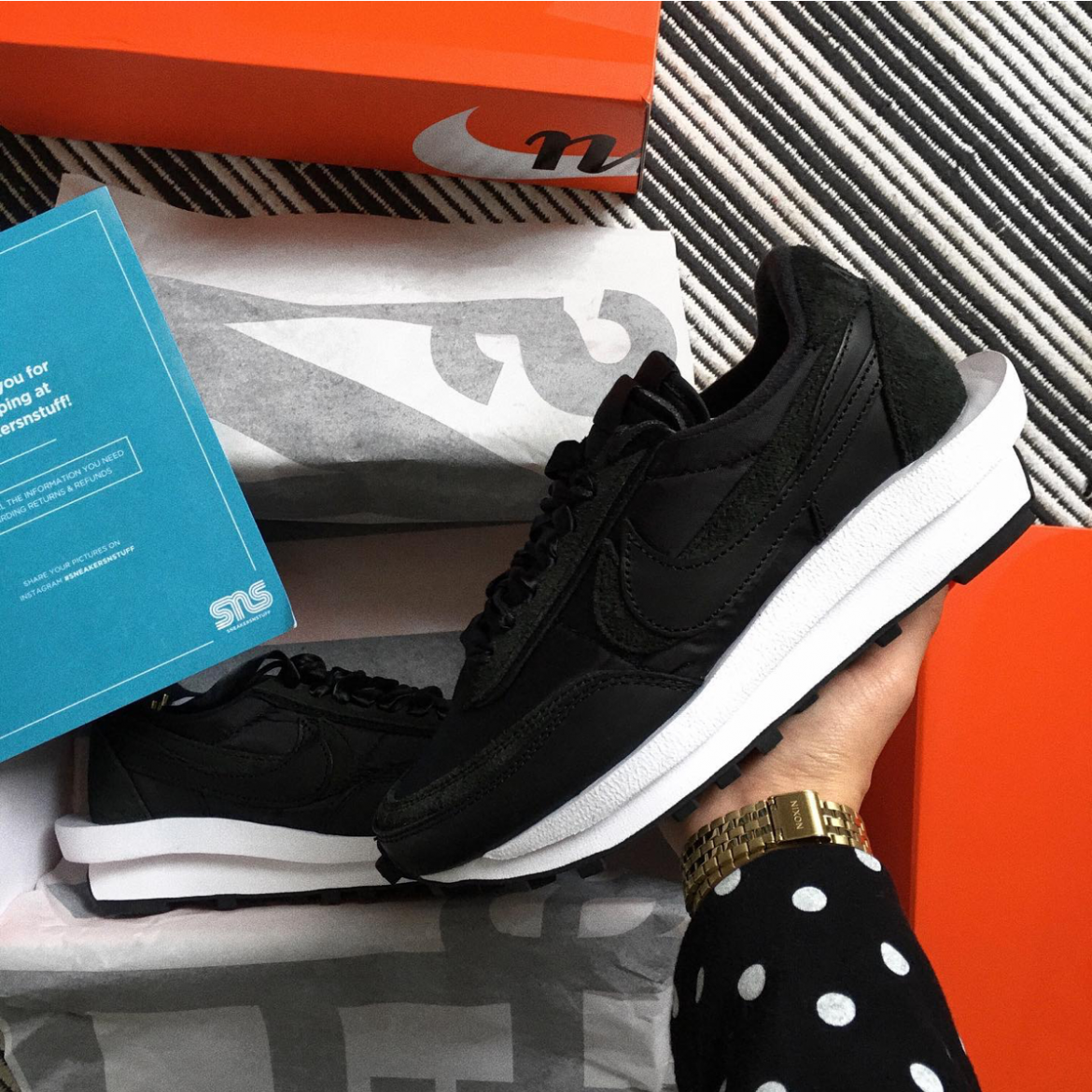 Nike LD Waffle Sacai Black Nylon