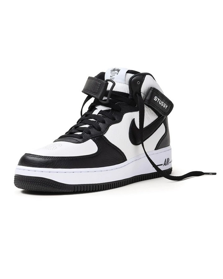 Nike-Air-Force-1-Mid-Stüssy-Black-White Nike-Air-Force-1-Mid-Stüssy-Black-White